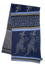 Paul Smith Dino Dinosaur Scarf Muffler Blue Gray Green Knit Wool New Tag $250