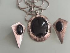 Signed EYAZZIE Navajo Set with Pendant and Earrings 925 Marked
