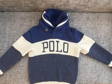 Polo Ralph Lauren Kids Sweater Blue White 4T POLO Logo Graphic