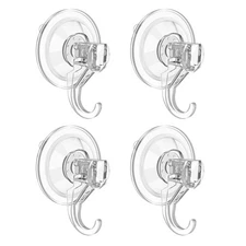 4 colgadores de corona con ventosa grande, capacidad de 22 lb