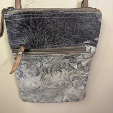 Myra Bag Crossbody Shoulder Purse Hide & Floral Prairie Peasant Western Cowhide