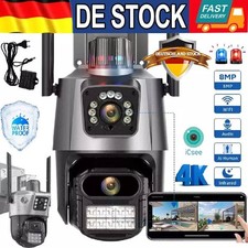 Neu 8MP HD FUNK WLAN WIFI IP NETZWERK CAMERA Outdoor AUßEN ÜBERWACHUNGSKAMERA 4K