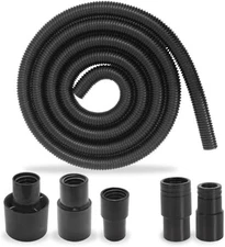 10 Foot Long Dust Collection Power Tool Hose Kit With 5 Fittings