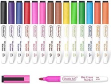 Shuttle Art Dry Erase 1 Count Pack of 15 , 15 Colors Markers