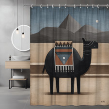 Boho Llama Shower Curtain Desert Landscape Printed Art