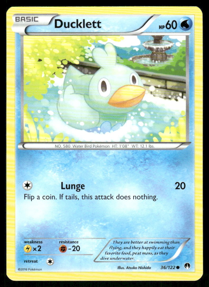 Ducklett 36/122 Common BREAKpoint Pokemon Near Mint