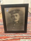 Vintage WW1 British Military Soldier Portrait Photograph Framed