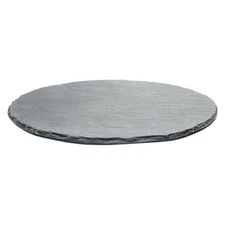 Fox Run Natural Cut Round Slate Cheese Serving Board, Charcuterie, Gray, 12 inch