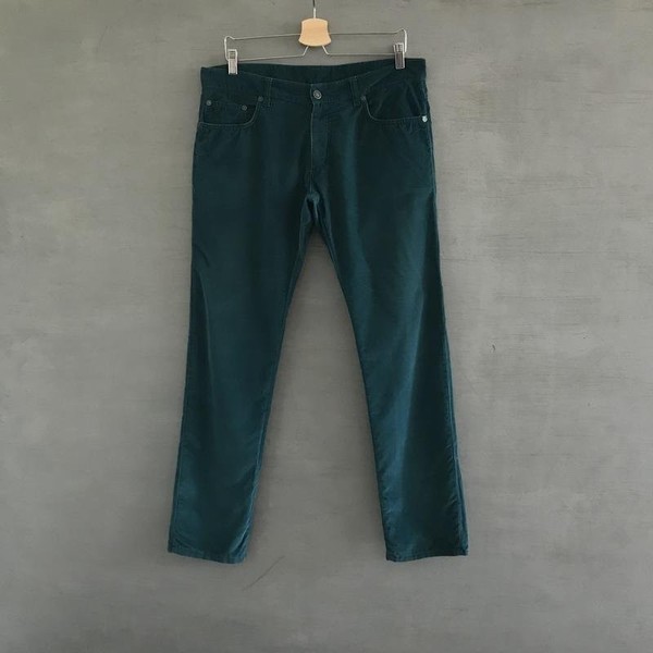 Men Salvatore Ferragamo Jeans Green Cotton 36 / XL