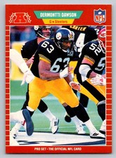 1989 Pro Set #344 Dermontti Dawson Rookie Card Pittsburgh Steelers. rookie card picture