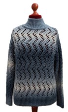 MONARI warmer Pullover Blau-Gau-Töne Lochmus...