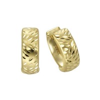 Ohrringe Creole Creole 333/- Gold 8 Karat 1,3Cm Damen Diamantiert Neu