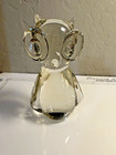 Vintage Art Glass Owl Figurine Paperweight Hand Blown Clear — photo 3