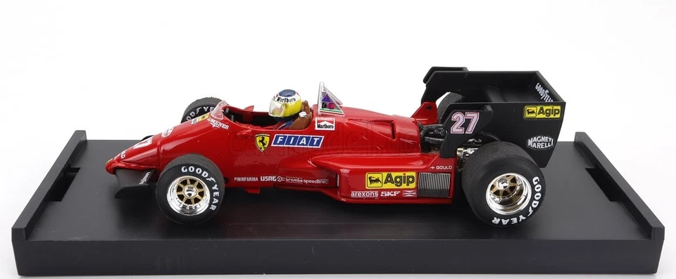 MODELLINO AUTO STATICO BRUMM FERRARI F1 126C4 FIGURE ALBORETO BELGIUM 1984 1/43 - Immagine 3 di 4