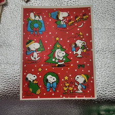 Vintage Stickers sticker 4 sheets Snoopy peanuts Charlie Brown Christmas winter