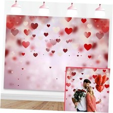 Valentine's Day Backdrop Red Heart Decoration Photography Backdrops 7x5ft