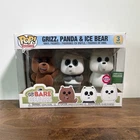 Funko Pop! Animation We Bare Bears Grizz Panda Ice Bear Flocked B&N Exclusive