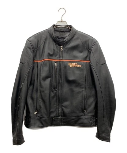 Harley-Davidson Single Riders Jacket Leather Jacket Men's Size L Black video thumbnail