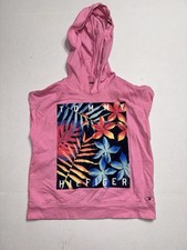 Tommy Hilfiger Youth Size 8-10 Pink Sleeveless Floral Hoodie