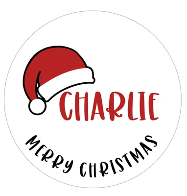 BUY 1 GET 1 HALF PRICE 24x Personalised Christmas Stickers Labels Name Gift Tags