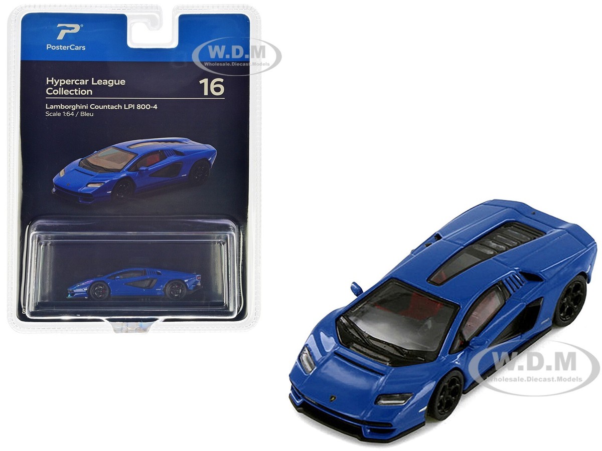 LAMBORGHINI COUNTACH LPI 800-4 BLUE 1/64 DIECAST MODEL CAR BY