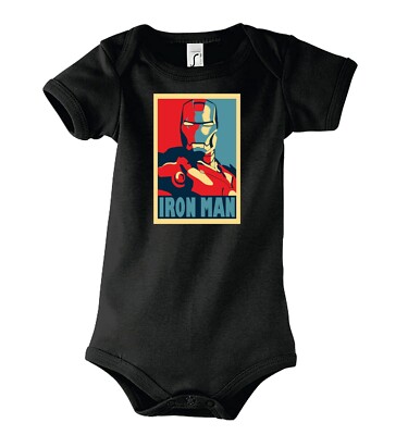 Youth Designz Baby Strampler Iron Man Popart Print America Captain Body Hulk Fun