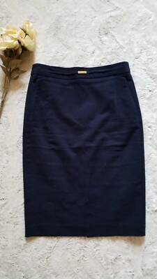 European Orsay Cotton Blend Navy Blue The Business Look Pencil Skirt Size EUR 34