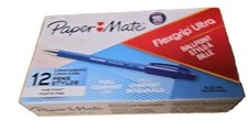 Box of 12 - NEW FlexGrip Ultra Recycled Ballpoint Pen, Stick, Fine 0.8mm BLUE