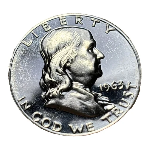 (10) “reserved” for Dave3251963 GEM PROOF FRANKLIN HALF DOLLAR      90% SILVER