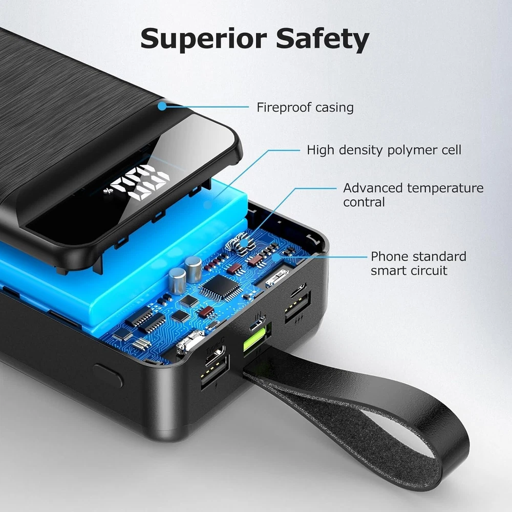 60,000mAh 22.5W Fast Charging Power Bank with USB-C Quick Charge