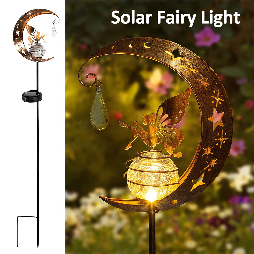 Mond Fee Solar Leuchten LED Solar Lampe für Garten Wasserdicht Glaskugel Hängend