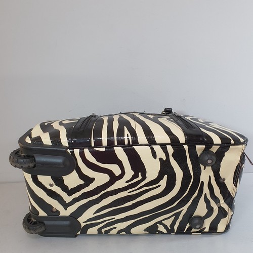 LYDC Zebra Print Weekender Trolley Bag Pull Along Hold All Overnight Travel - Picture 9 of 24