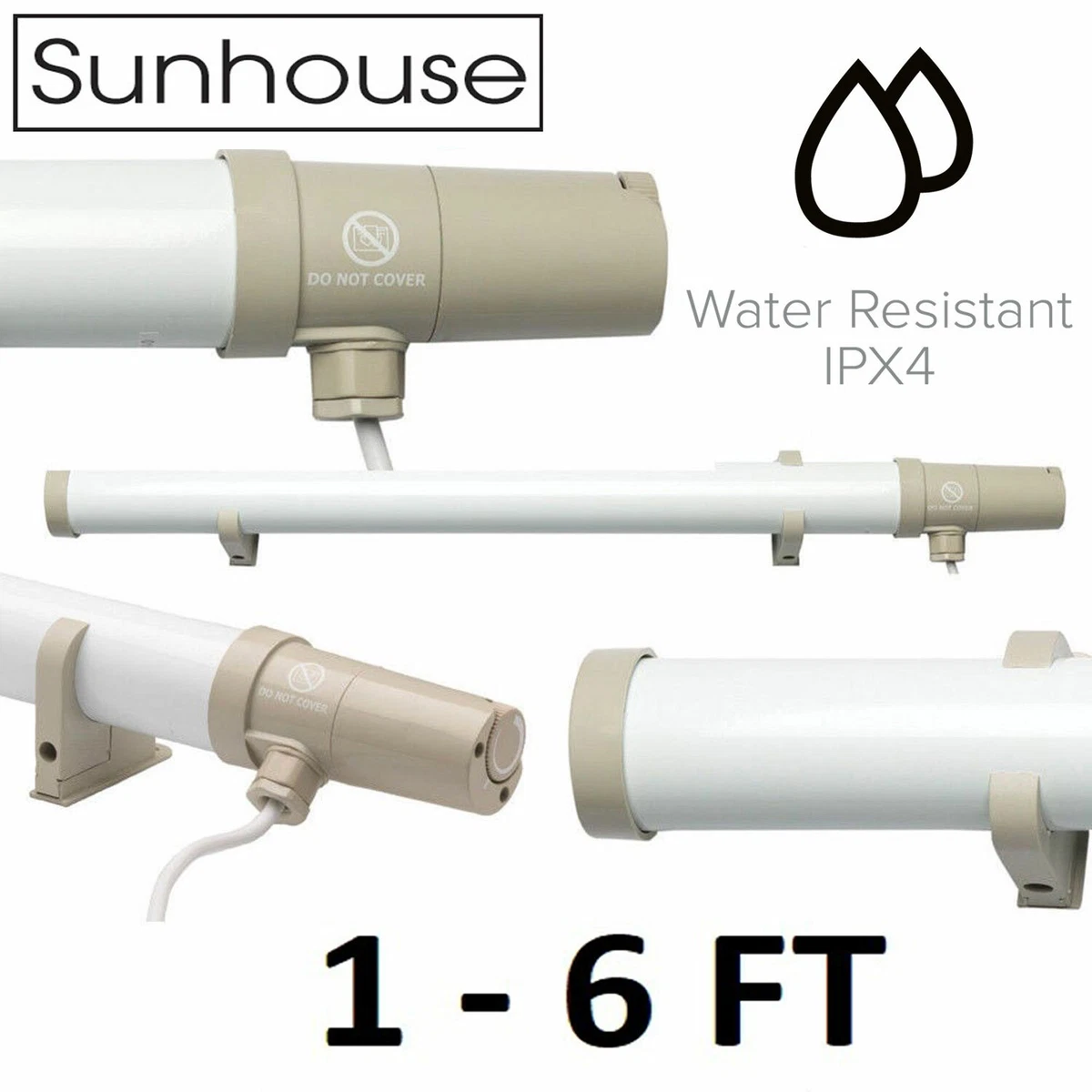 Tubular Heater with Built In Stat Thermostat 1/2/3/4/5/6FT Sunhouse/Dimplex  Tube | eBay