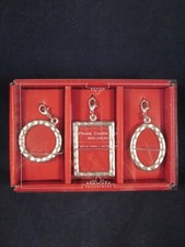 POTTERY BARN Christmas Ornaments Picture Frame Set of 3  VINTAGE NEW in BOX