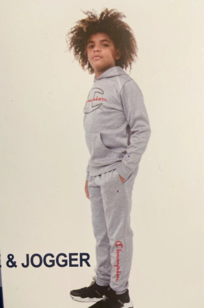 New Boy s gray Champion 2 pc Hoodie and Jogger set sweatsuit size 6 7