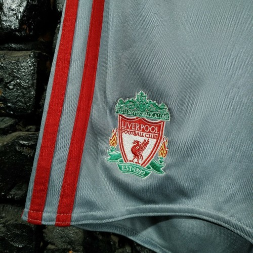 Liverpool Away football shorts 2008 - 2009 Gray Adidas 313195 Young Size 28 - Picture 4 of 12