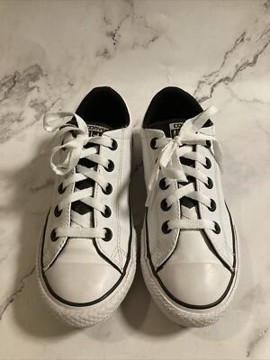 NEW! Big Kids CONVERSE ALL STAR White Leather OX Sneakers