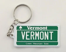 Vermont License Plate Aluminum Ultra-Slim Souvenir Keychain 2.5"x1.25"x0.06"