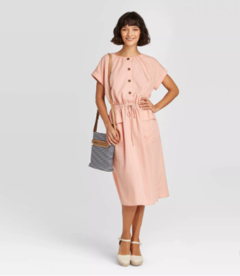 short sleeve utility dress Mare Mare Utility Short-Sleeve Mini Shirt Dress