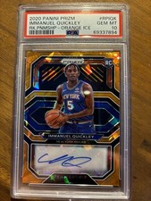 2020 Panini Prizm Immanuel Quickley Orange Ice Auto Rookie RC Penmanship PSA 10