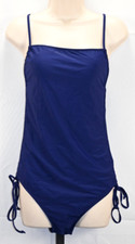 Dark Blue One Piece Swimsuit Size M Removable Pads Adjustable Straps NWOT