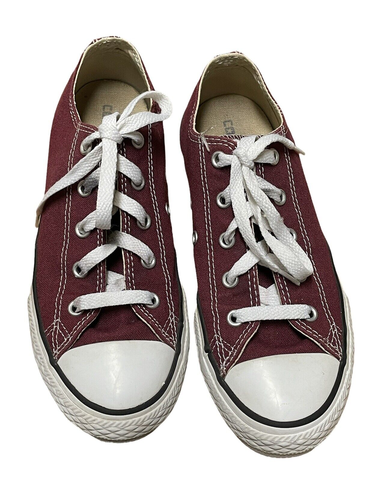 CONVERSE ALL STAR LOW TOP BURGUNDY SHOES. Size Youth 3. | eBay