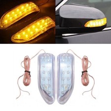 2x Universal Amber Led Car Side Rear View Mirror Turn Signal Indicator Light