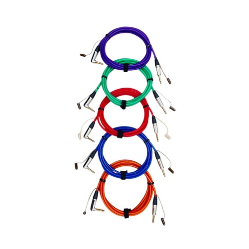Color Guitar/Instrument Cable 10ft 1/4" Straight to 1/4" Right Angle - Picture 2 of 8