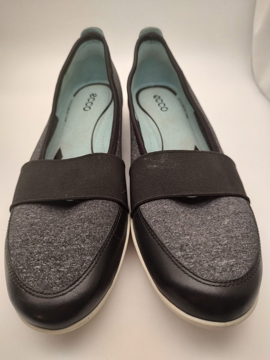 Women's Ecco Bluma Slip Ons Size 42 Black And Grey
