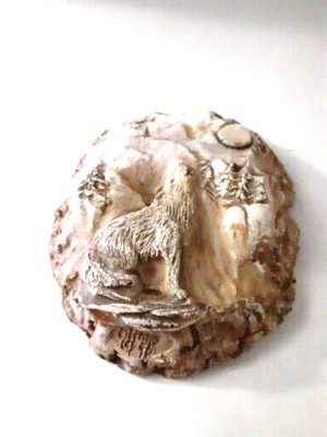 Vtg Albert Alfaro Jr Stone Figure Ancient Formations Art Wolf Howling Mountains