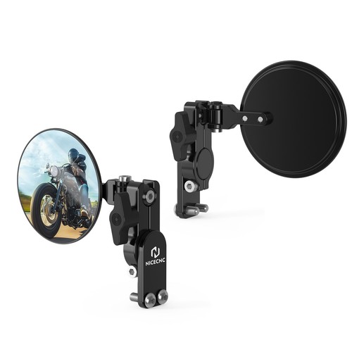 NICECNC Universal 180° Adjustable Rotatable Round Quick Flip Mirrors Kits - Foto 12 di 12