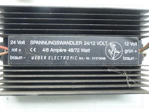 Spannungswandler 24/12V 4/6A 48/72Watt Weber Electronic Warranty Garantie - Zdjęcie 2 z 2