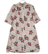 Vintage Models Coat Women House Dress White Floral Ruffle Neck Cottahecore 1886