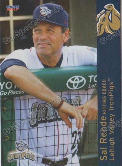 2017 Lehigh Valley IronPigs Sal Rende Philadelphia Phillies HC | eBay